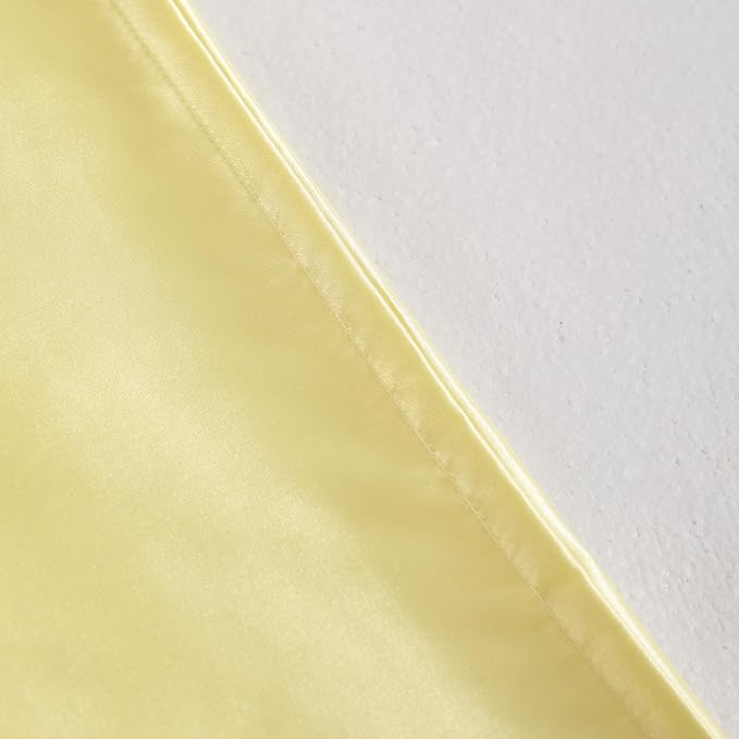 NTBAY 2 Pack Satin Standard Pillowcases for Hair and Skin, Luxurious and Silky Pillow Cases with Envelope Closure, 20x26 Inches, Light Yellow