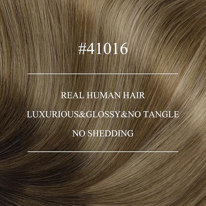 YoungSee Nano Loop Hair Extensions Brown Nano Ring Hair Extensions Balayage Dark Brown with Blonde Nano-Bead Hair Extension Human Hair Brown Nano Hair Extension Remy Hair Cold Fusion 50s 50g 14in