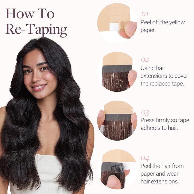 GOO GOO Tape in Hair Extensions Human Hair, 2 Dark Brown, 12inch 40g 20pcs, Skin Weft Seamless Invisible, Silky Straight with Thick Ends, Remy Human Hair