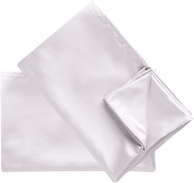 uxcell 2 Pack Silk Satin Pillowcase for Hair and Skin, Cool, Silky, Soft Breathable Pillow Cases King Size 20x36 Inch Sateen Pillowcase Lavender Gray with Envelope Closure