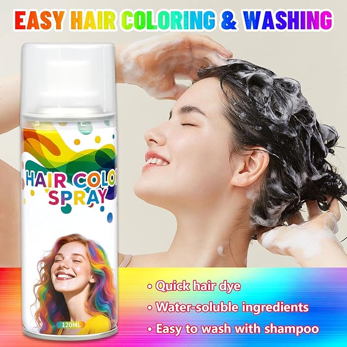 Washable Temporary Hair Color Spray Red - Instant 1-Day Use Hair Color Wax Kit with FREE Applicator Gloves & Cap for Adults & Kids, Easy Wash Out for Halloween, Cosplay, Carnival, Sports (120 ML)