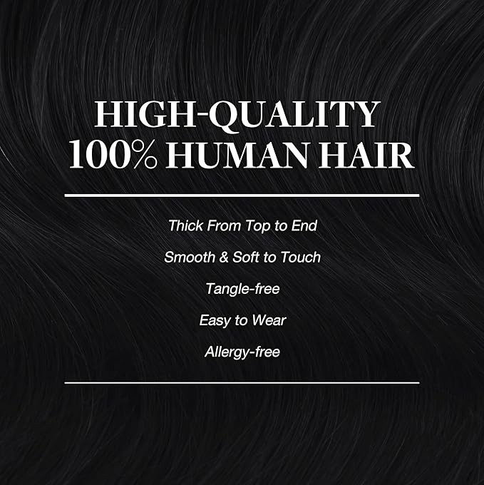 GOO GOO Clip in Hair Extensions Real Human Hair, Remy Human Hair Extensions Clip ins for Women, Natural Human Hair, 18inch 120g 7Pcs, 1 Jet black