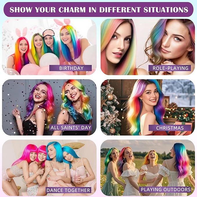 Blue Hair Spray, Temporary Hair Color Spray for Women, Men, Kids, One-Time Use Washable Hair Dye, Natural Hair Color Wax for Christmas, Hallowen, Cosplay, Festival Party Costume Makeup, DIY (Blue)