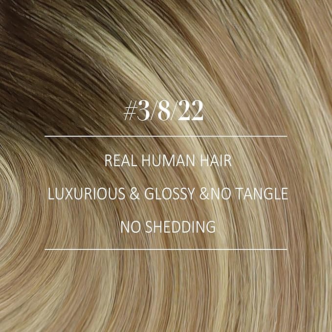 YoungSee 150G Clip in Human Hair Extensions Balayage Walnut Brown Ombre Light Brown with Blonde Long Human Hair Clip in Extensions Balayage Clip in Hair Extensions Straight Hair 24inch 7pcs