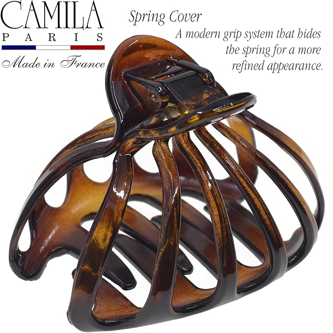 Camila Paris CP3050-CP3631 French Octopus Hair Clip for Women for Thick Volume Hair, Girls Hair Claw Clips Jaw Fashion Durable Styling Hair Accessories for Women, Strong Hold Grip, Made in France