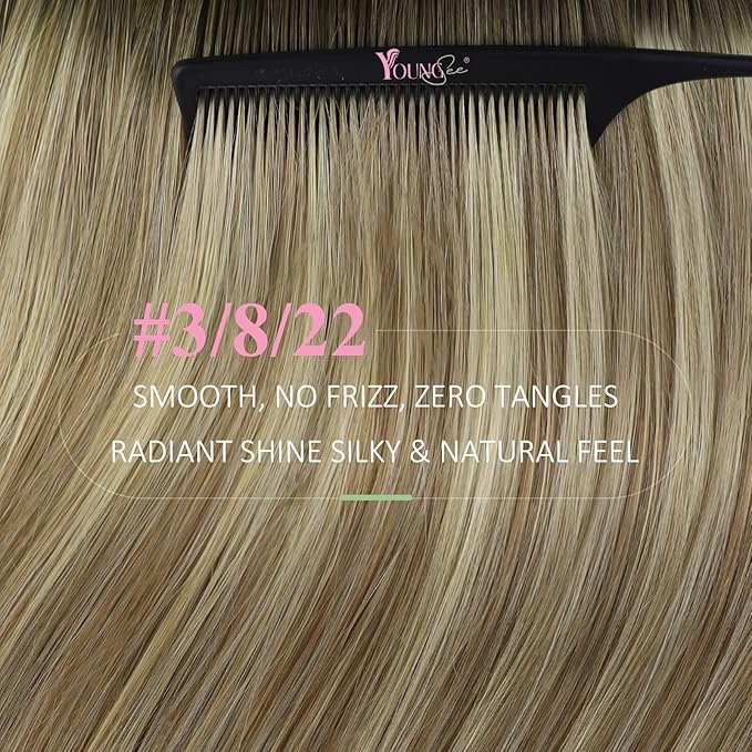 YoungSee Tape in Extensions Ombre Blonde Tape in Hair Extensions Ash Blonde Balayage Platinum Blonde Tapein Hair Extension Real Human Hair 12 Inch 30g Balayage Tape-on Hair Extension 20pcs