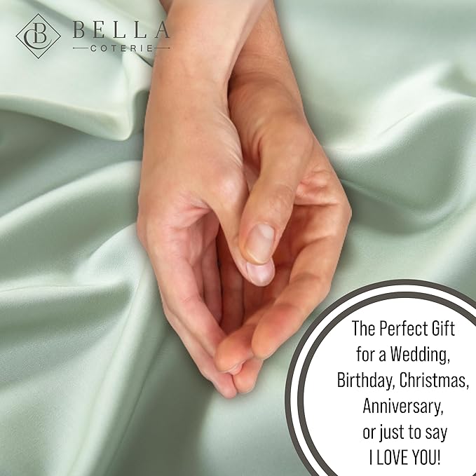 Bella Coterie | Luxury Bamboo Viscose King Size Pillowcase Set | 100% Organically Grown | Ultra Soft | Cooling | 2 Pcs [Sea Glass]