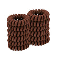 Spiral Hair Ties (Cloth Brown, 12 Pcs) - Coil Ponytail Holders for Thick Hair, No Crease Phone Cord Ties for All Hair Types