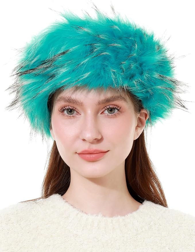 Faux Fur Headband for Women Winter Earwarmer Earmuff with Elastic