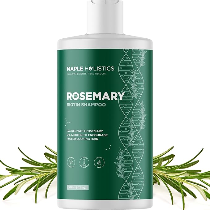 Volumizing Biotin and Rosemary Shampoo - Vegan Rosemary Biotin Shampoo for Thinning Hair for Women and Men with Nourishing B Vitamins & Tea Tree Oil - Paraben Silicone & Sulfate Free (16 Fl Oz)