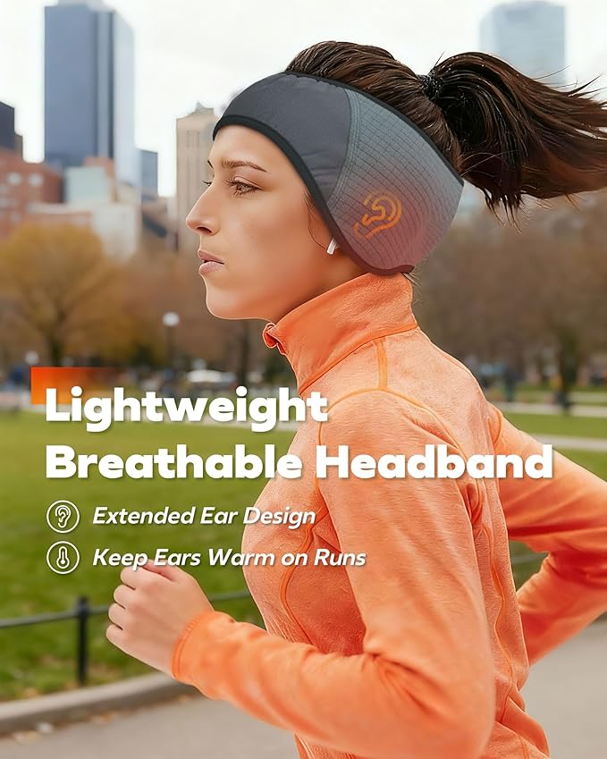 Winter Sport Headband Ear Warmer - Windproof Forehead & Breathable Fleece Headband for Skiing, Running, Cycling