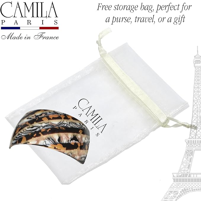 Camila Paris CP3620 French Hair Barrette Clip for Girls for Thick Curly Wavy Long Hair, Strong Hold Grip Hair Clips for Women, Automatic, No Slip Styling Girls Hair Accessories, Handmade in France