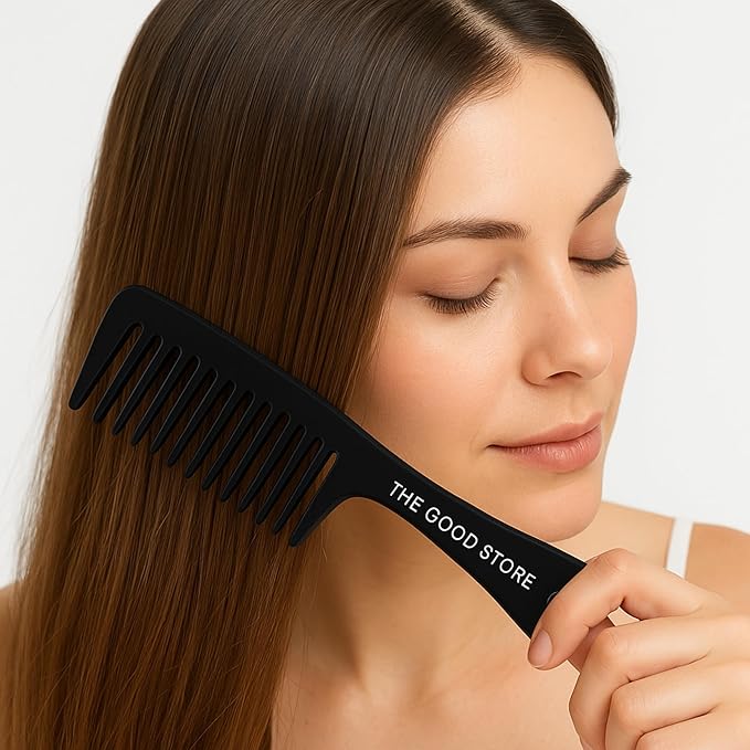 Leaf Flower Phyto-Molecular Oil 4 oz & The Good Store Wide Tooth Comb Detangles Wet or Dry Hair