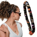 Curlfriend Collective Midnight Blooms Comfort Curve Silk Headband – 100% Mulberry Silk, No-Slip, No Headache, Wide Luxury Hair Accessory for Women, Gentle & Stylish for Curly & Textured Hair