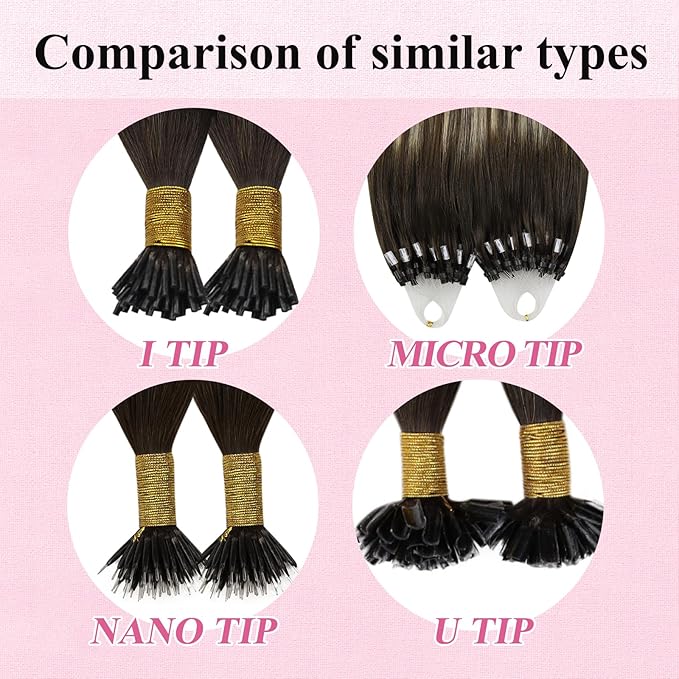 YoungSee Micro Bead Hair Extensions Real Human Hair Balayage Micro Ring Hair Extensions Human Hair Ombre Dark Brown to Blonde Beaded Hair Extension 22 Inch for Date Nights 50g 50s