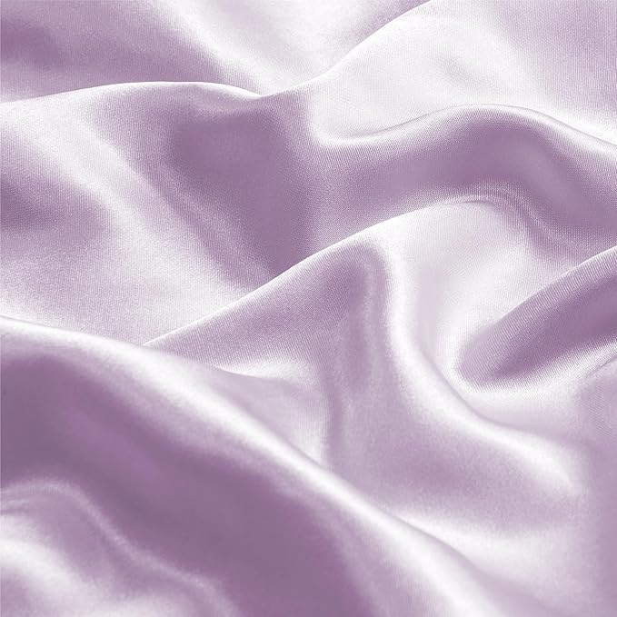 BEDELITE Satin Pillowcase with Zipper, Lavender Pillow Cases Queen Size Set of 2, Super Soft and Cooling Similar to Silk Pillow Cases, Gift for Women Men(20x30 Inches)