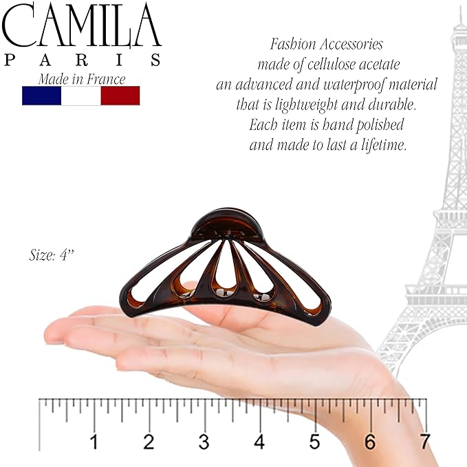 Camila Paris NV109 French Large Hair Clips for Women Thick Hair for Long Wavy Curly Hair, Girls Hair Claw Clips, Styling Big Hair Clip for Thick Hair, Strong Hold No Slip Grip Claw Clip Made in France