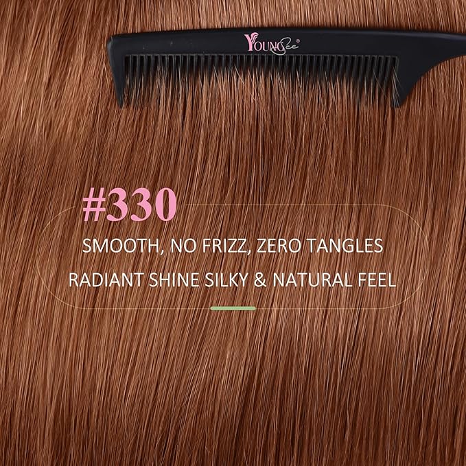YoungSee Tape in Hair Extensions Human Hair Copper Human Hair Tape in Extensions Copper Tape-in Human Hair Extension 16Inch Short Tape-ins Hair Extension 20Pcs 50G