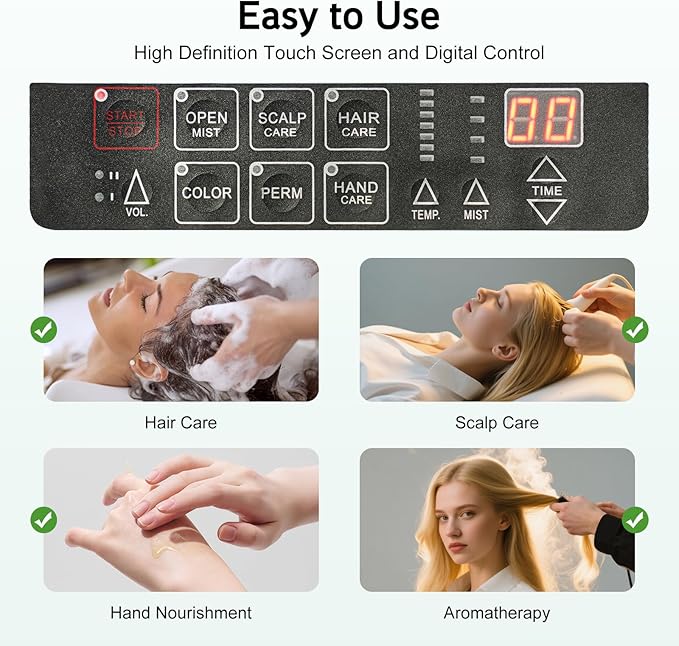 Nano Hair Steamer Machine,110V 500W Color Processor Beauty Haircut Salon,Multifunctional Anion Vertical Hair Dyeing Machine for Hairdressing Care Hair Repair