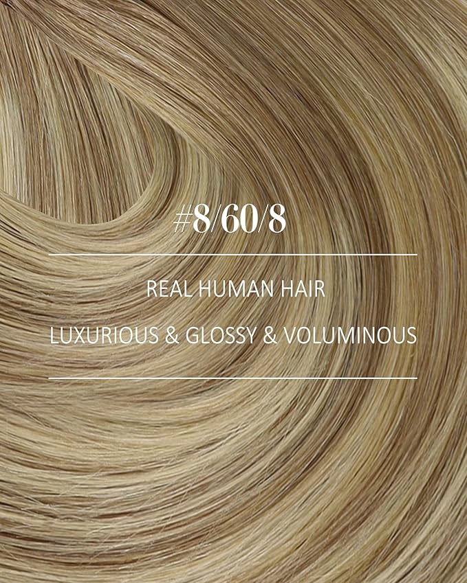 YoungSee Clip in Hair Extensions Balayage Light Brown Mix Platinum Blonde Clip in Extensions Real Human Hair Light Brown Soft Remy Hair Clip ins Extensions 120G 18Inch 7Pcs