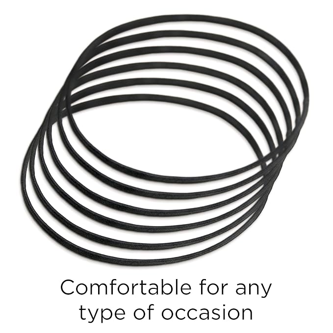 GOODY Women's Ouchless Thin Hair Flat Narrow Headwrap, Black, 6 Count