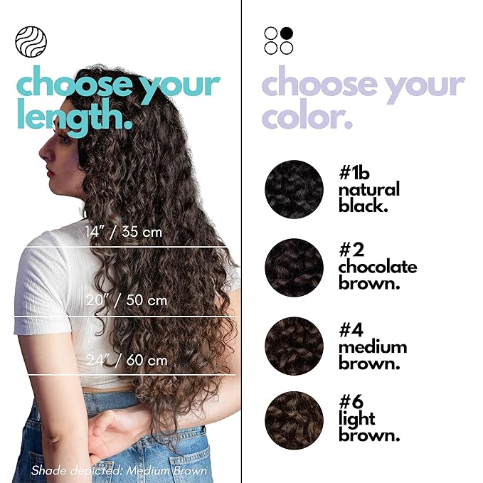 Irresistible Me 3A Curls Real Human Hair Extensions Clip Ins – 100% Human Hair Clip In Extensions for Length & Volume – Invisible Extension – Heat Resistant & Dyeable – Light Brown, 24 Inches