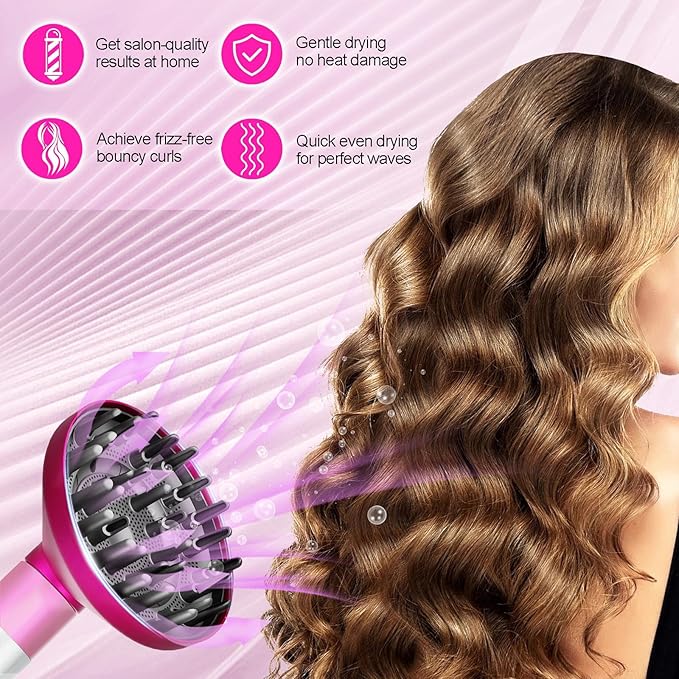 Large Diffuser Attachment Compatible with Dyson Airwrap, Upgraded Diffuser Nozzle to Dryer Faster and Define Curls Hair,Hair Dryer Diffuser Attachment Alternative,for Dyson Airwrap Attachments,P