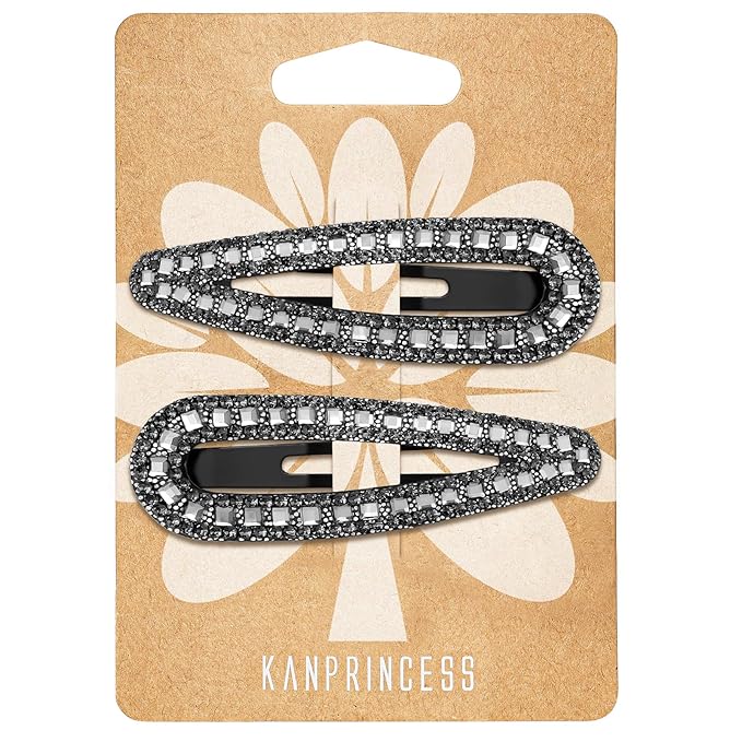 2PCS Rhinestone Hair Clips,Snap Hair Accessories,Decorative Hair Clips,Rhinestone Barrettes For Women Girls(SET16)