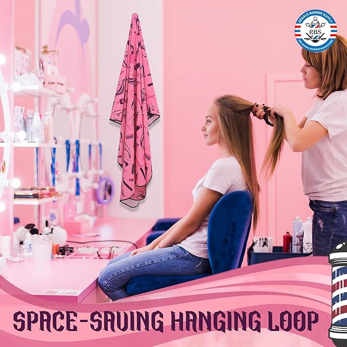 Professional Hairstylist And Shampoo Salon Cape, Waterproof & Stain Resistant Cape, Soft Neckband, Durable & Reusable Client Cover & Comfort Material, Rose Pink