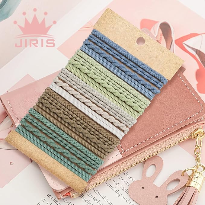 JIIRS 20PCS Boho Hair Ties,Elastic Bracelets,Elastic Hair Ties, Hair Bands For Ponytails,Ponytail Holder for Thick or Thin Hair,Boho Hair Bracelets No-Damage For Daily Life, Sport, Working(Set7)