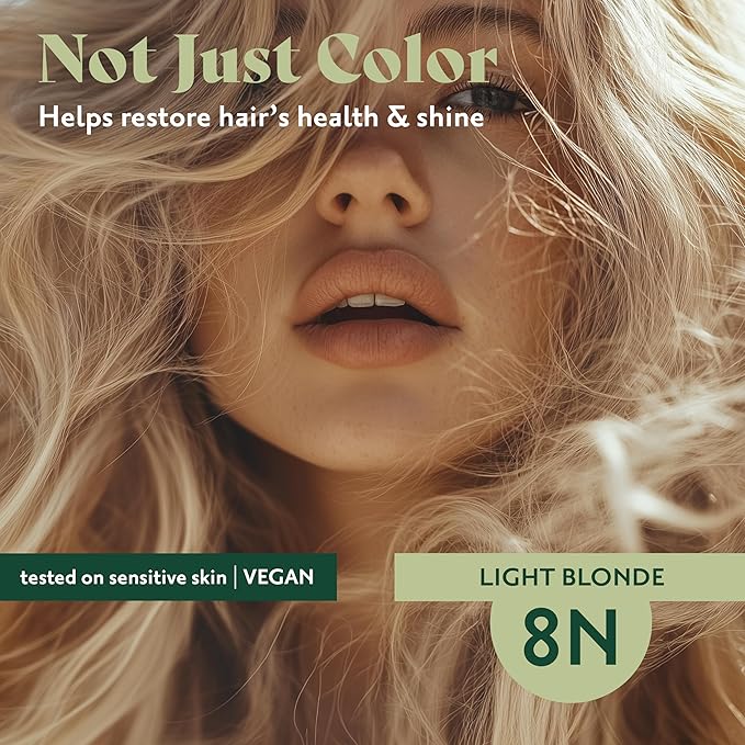 Herbatint Permanent Hair Dye - 8N Light Blonde - For Up To 100% Gray Coverage of Resistant Gray Hair - Ammonia-Free, Alcohol-Free & Vegan - Salon Influenced Hair Color 5.75 fl oz (4 Pack)