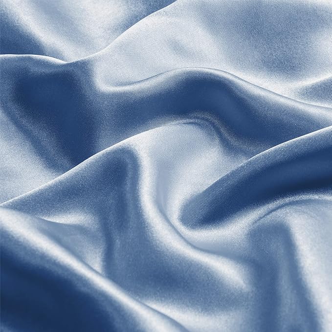 BEDELITE Satin Body Pillow Cover 2 Pack, Super Soft and Cooling Body Pillow Pillowcase for Hair and Skin, Breathable Silky Full Long Pillowcase Cover(20"x54", Airy Blue)