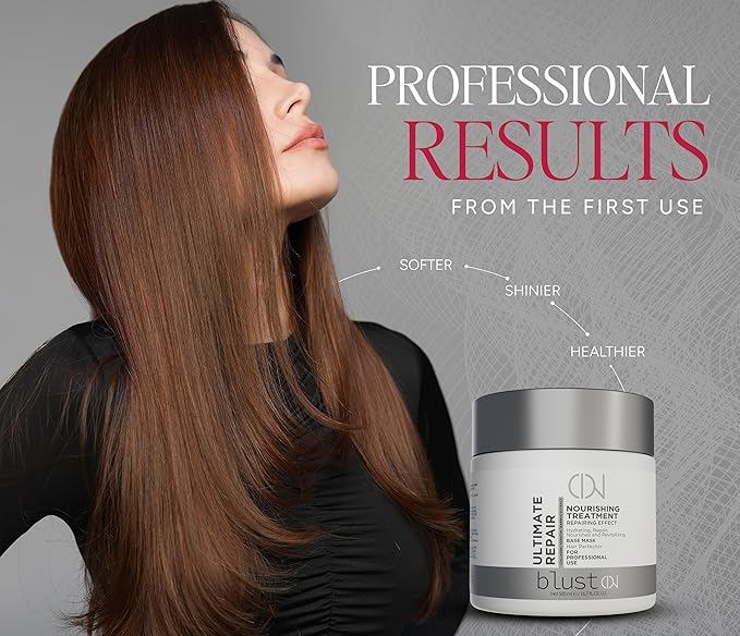 Ultimate Repair Hair Mask for Damaged Hair with Collagen & Keratin – Professional Repair Mask with Deep-Conditioning Performance for Dry & Color-Treated Hair – Bamboo & Avocado Oil, 500 ml - 16.7oz