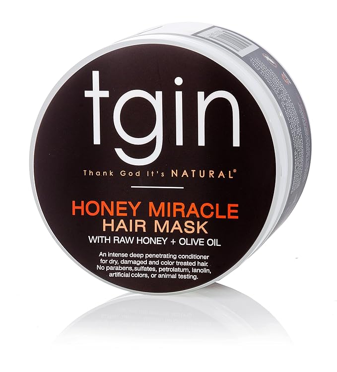tgin Honey Miracle Hair Mask for Natural, Dry, Curly Type 3c and 4c Hair - 12 oz - Deep Conditioner