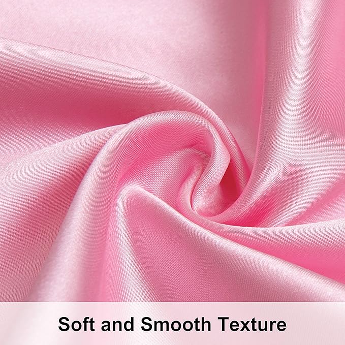NTBAY 2 Pack Satin King Pillowcases for Hair and Skin, Luxurious and Silky Pillow Cases with Envelope Closure, 20x40 Inches, Pink