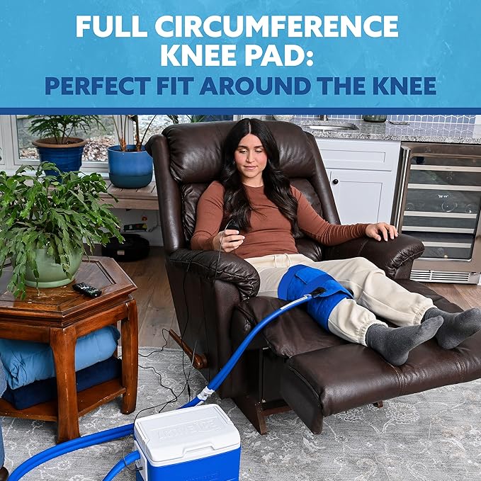 Polar Active Ice 3.0 | 9 QT Cold Therapy Ice Machine | Programmable Timer | Full Circumference Knee Pad | Cryotherapy Pain Relief System | Ace Bandage Style Compression
