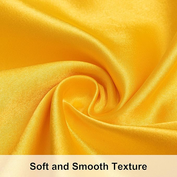 NTBAY 2 Pack Satin Queen Pillowcases for Hair and Skin, Luxurious and Silky Pillow Cases with Envelope Closure, 20x30 Inches, Yellow
