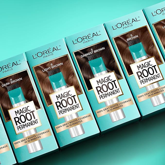 L’Oréal Paris Magic Root Permanent Hair Color, 10 Minute Hair Dye Kit to Rescue Roots with 100% Gray Hair Coverage, 5A Medium Ash Brown, 2 Pack (Packaging May Vary)