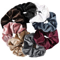Velvet Scrunchies Hairbands Bulk Pack - Large Jumbo Giant Hair Ties for Thick Curly Hair, No Crease Soft Elastic Hair Accessories for Girls Women