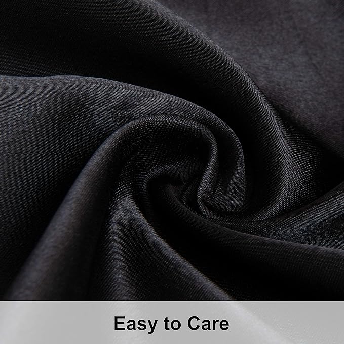 NTBAY 2 Pack Satin King Pillowcases for Hair and Skin, Luxurious and Silky Pillow Cases with Envelope Closure, 20x40 Inches, Black