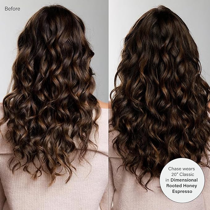 Luxy 100% Remy Human Hair – Halo Clip-In Hair Extensions –Natural Looking Volume & Length - One-Piece - Easy 5-Min Application 150 grams 12" Dimensional Rooted Honey Espresso