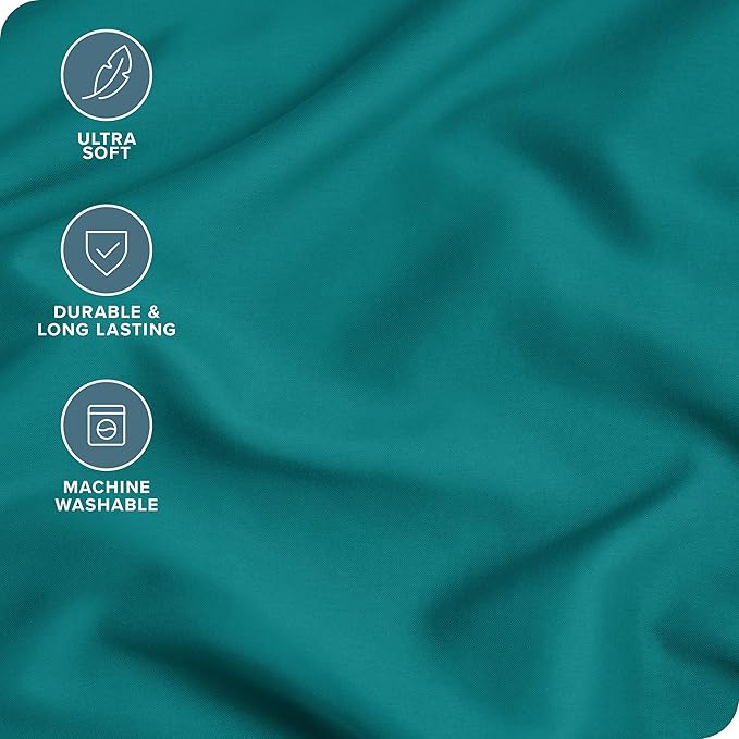 Bare Home Microfiber Pillow Cases - King Size Set of 2 - Cooling Pillowcases - Double Brushed - Emerald Pillowcases 2 Pack - Easy Care (King Pillowcase Set of 2, Emerald)