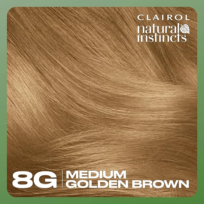 Clairol Natural Instincts Demi-Permanent Hair Dye, 8G Medium Golden Blonde Hair Color, Pack of 3