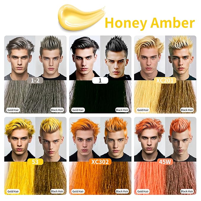 Temporary Hair Color Wax for Men - SUPIYA Washable Hair Wax Color, All-Day Hold Disposable Hair Wax for Party, Cosplay & Daily (Color # XC201)