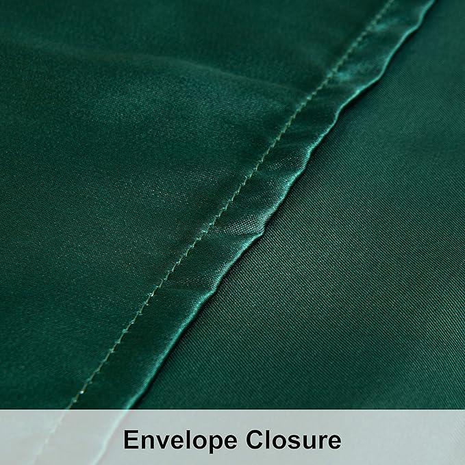 NTBAY 2 Pack Satin King Pillowcases for Hair and Skin, Luxurious and Silky Pillow Cases with Envelope Closure, 20x40 Inches, Dark Green