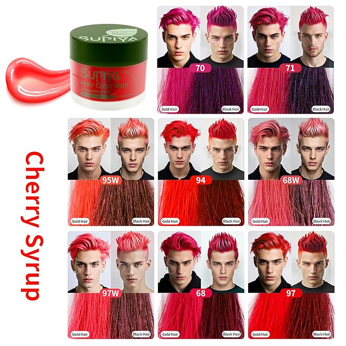 Temporary Hair Color Wax for Men - SUPIYA Washable Hair Wax Color, All-Day Hold Disposable Hair Wax for Christmas, Cosplay & Daily (Lilac Color #70)