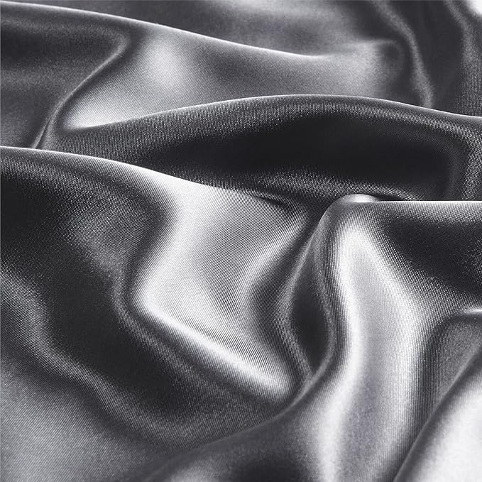 BEDELITE Satin Pillowcase for Hair and Skin, Super Soft Similar to Silk Pillow Cases 4 Pack with Envelope Closure, Cooling Pillowcases for Women Men (20"x30" Queen Size, Dark Grey)