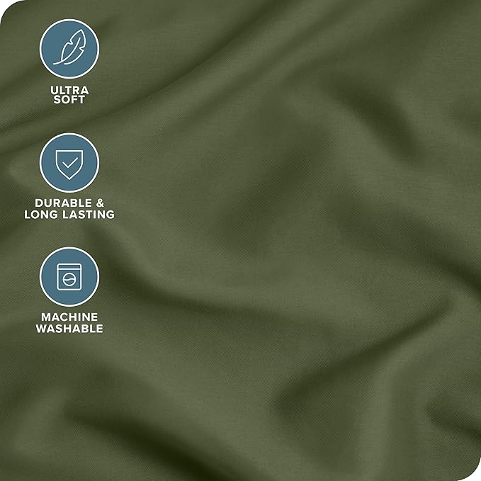Bare Home Microfiber Pillow Cases - King Size Set of 2 - Cooling Pillowcases - Double Brushed - Cypress Pillowcases 2 Pack - Easy Care (King Pillowcase Set of 2, Cypress)