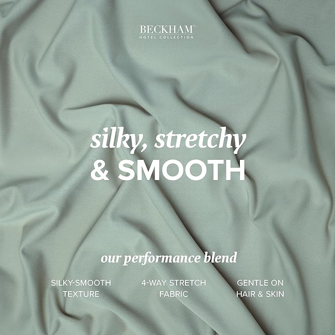 Beckham Hotel Collection Cooling Pillowcases for Hot Sleepers, King Size Set of 2, Cool Bedding, Envelope Closure, Silky Soft, Breathable, Moisture-Wicking, Aqua Gray