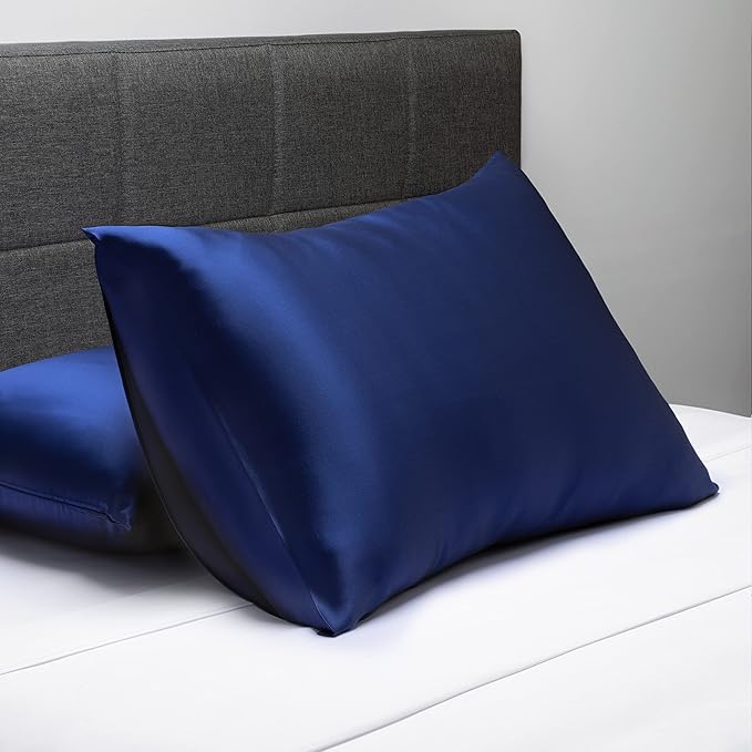 Fishers Finery 25mm 100% Pure Mulberry Silk Pillowcase (Navy King)